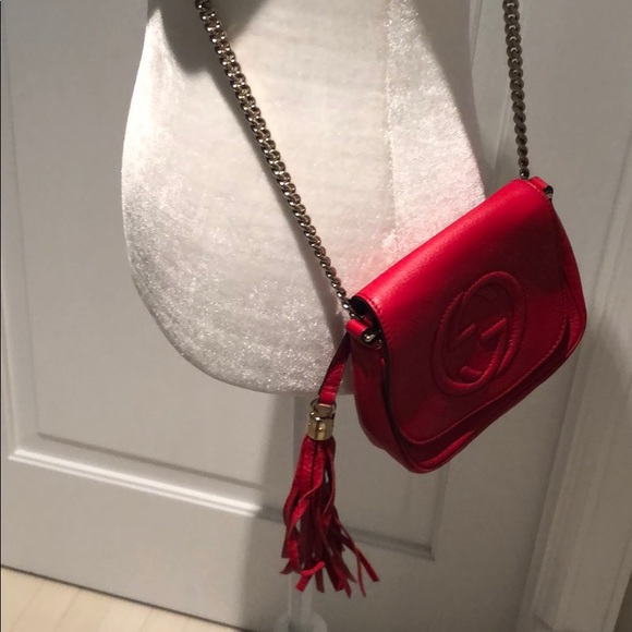 Gucci Soho Flap Red Leather tassel bag - Picture 11 of 16